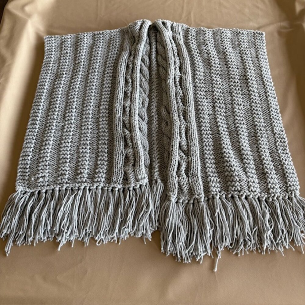 Hand Crafted Ruana Crochet Shawl Wrap Cardigan Boho Poncho Cable Knit Gloves OS